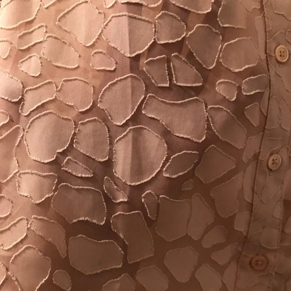 Ann Taylor Womens Pink Textured Long Sleeve Button-Down Blouse Top Size 0 - Picture 13 of 15